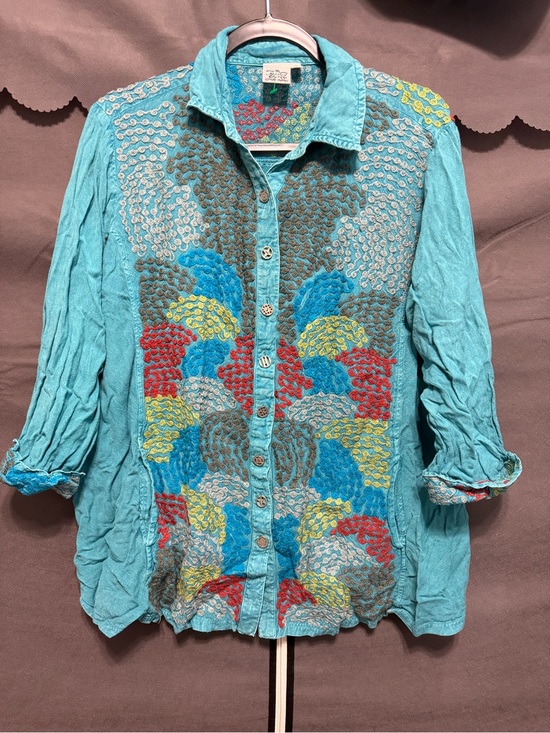 Parsley & Sage Tops - Embroidered Button Down Parsley & Sage Tunic